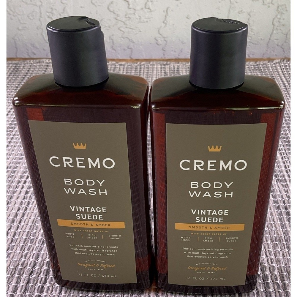 Cremo Vintage Suede Body Wash 16 fl oz 2 Pack New Smooth And Amber